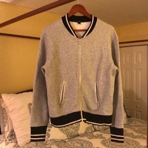 J.Crew Gray Varsity Bomber Spring Jacket